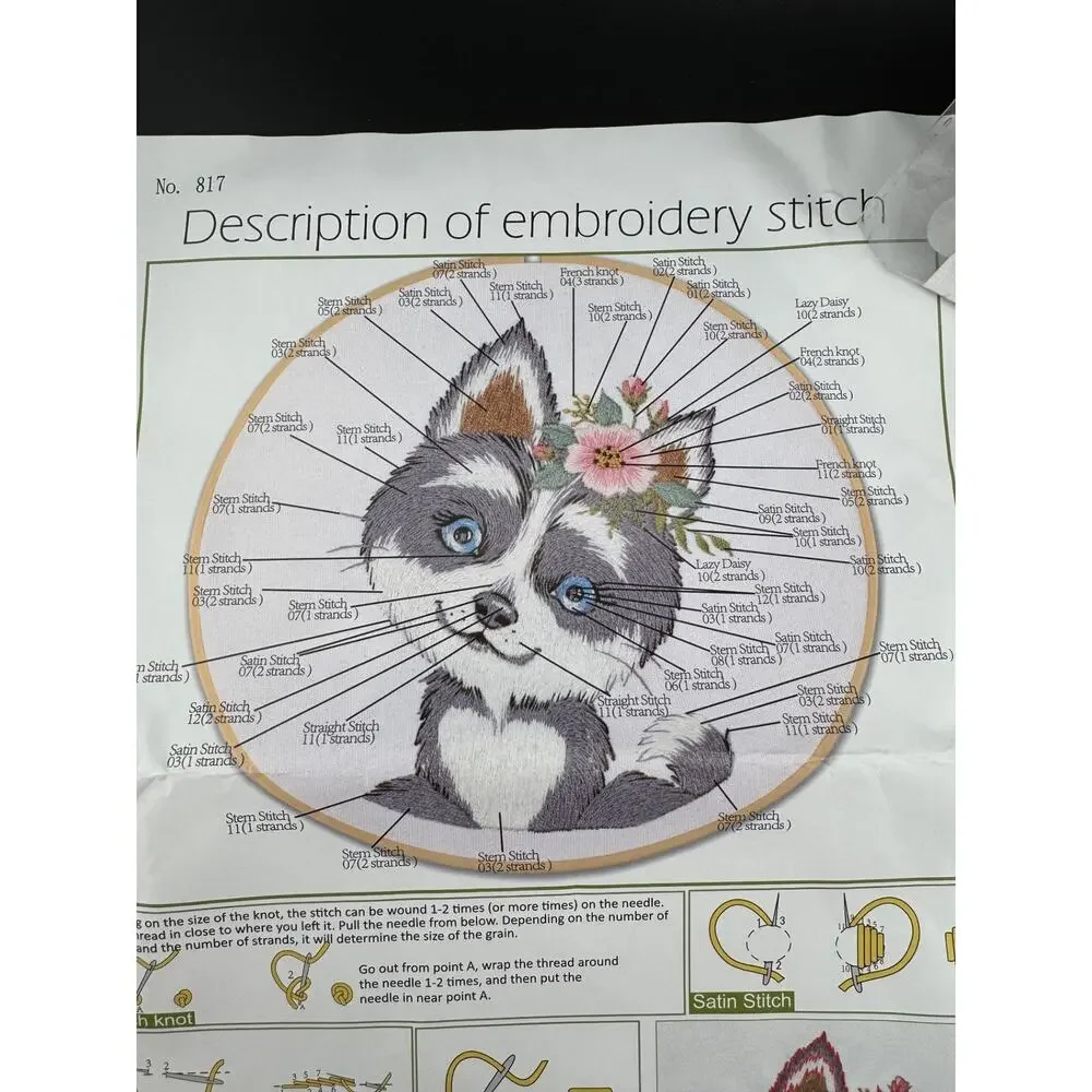 New Dog Embroidery Kit - Husky - No. 817